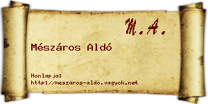 Mészáros Aldó névjegykártya