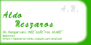 aldo meszaros business card